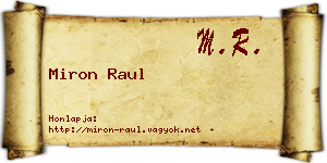 Miron Raul névjegykártya
